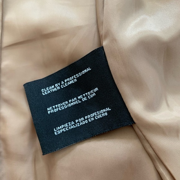 Michael Kors Beige Leather Jacket, Sz M - Picture 14 of 16